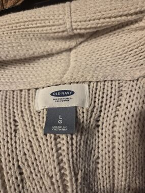 Old Navy Women's Cream Open-Knit Cardigan Sweater
